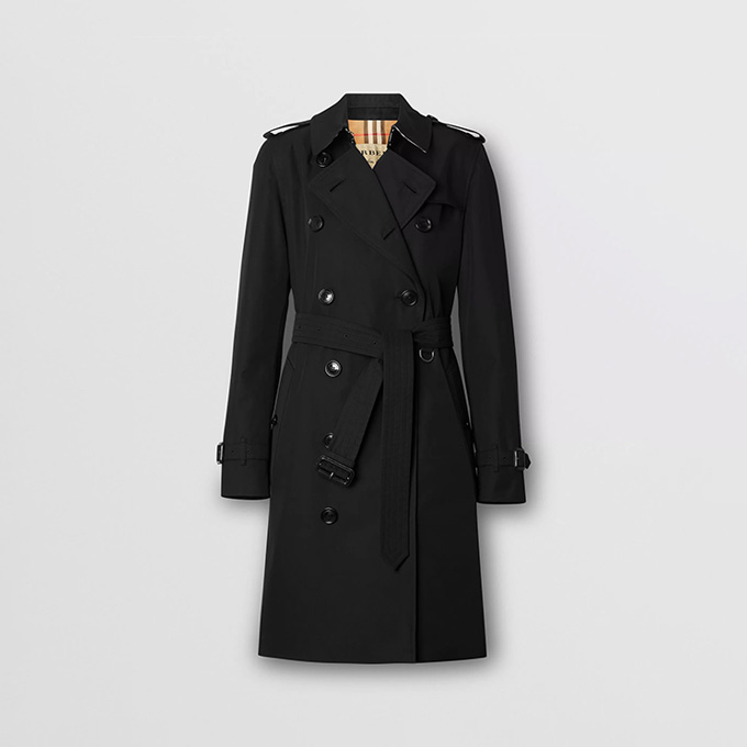 burberry kensington heritage mid‑length gabardine trench coat